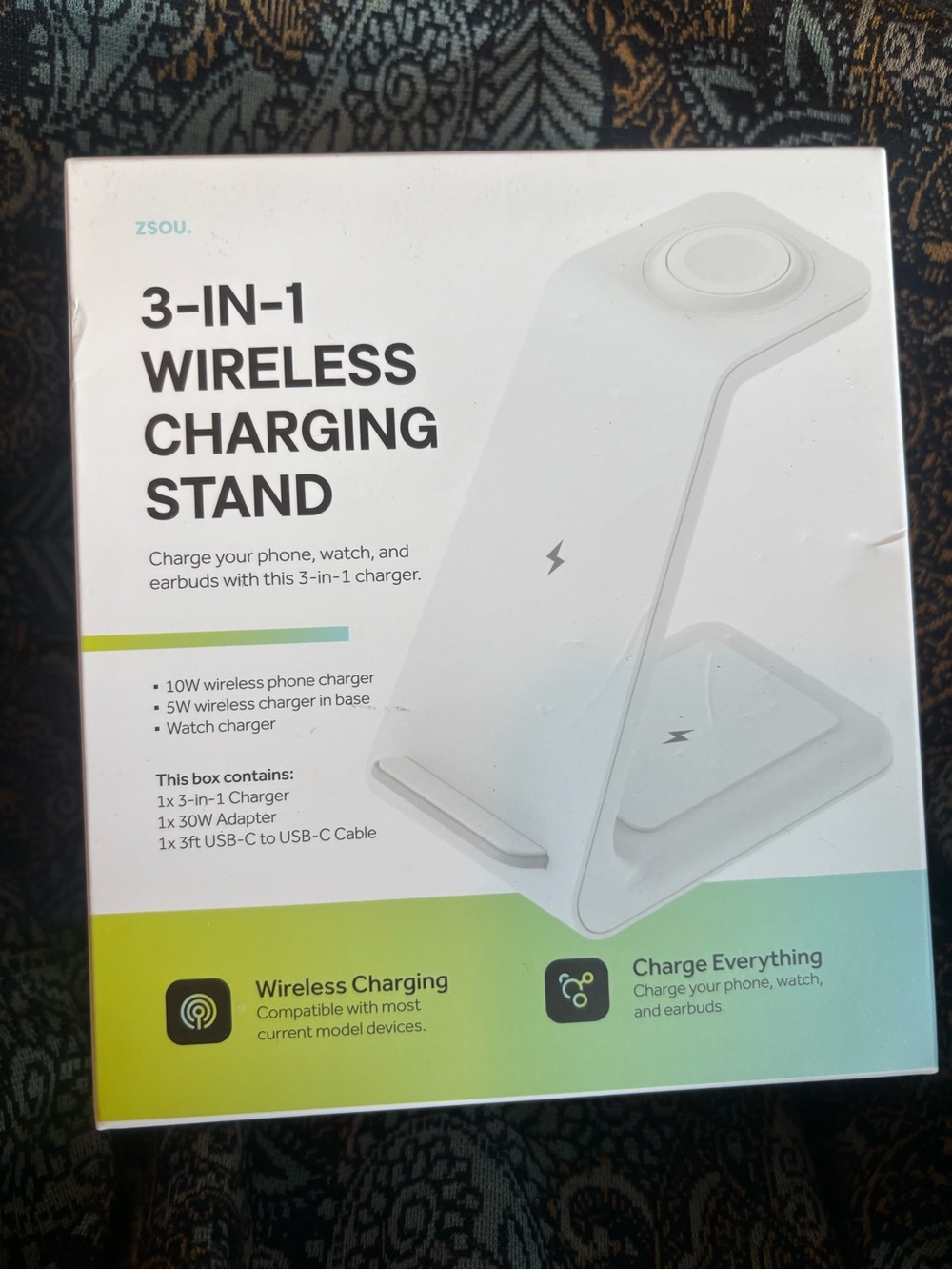 3-in-1 White Wireless Charging Stand -